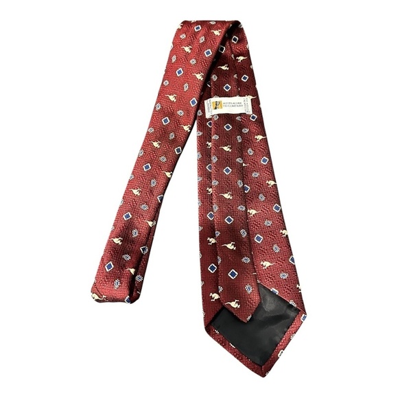 Vintage Australian Tie‎ Company Tie Maroon Kangaroo - Picture 3 of 4